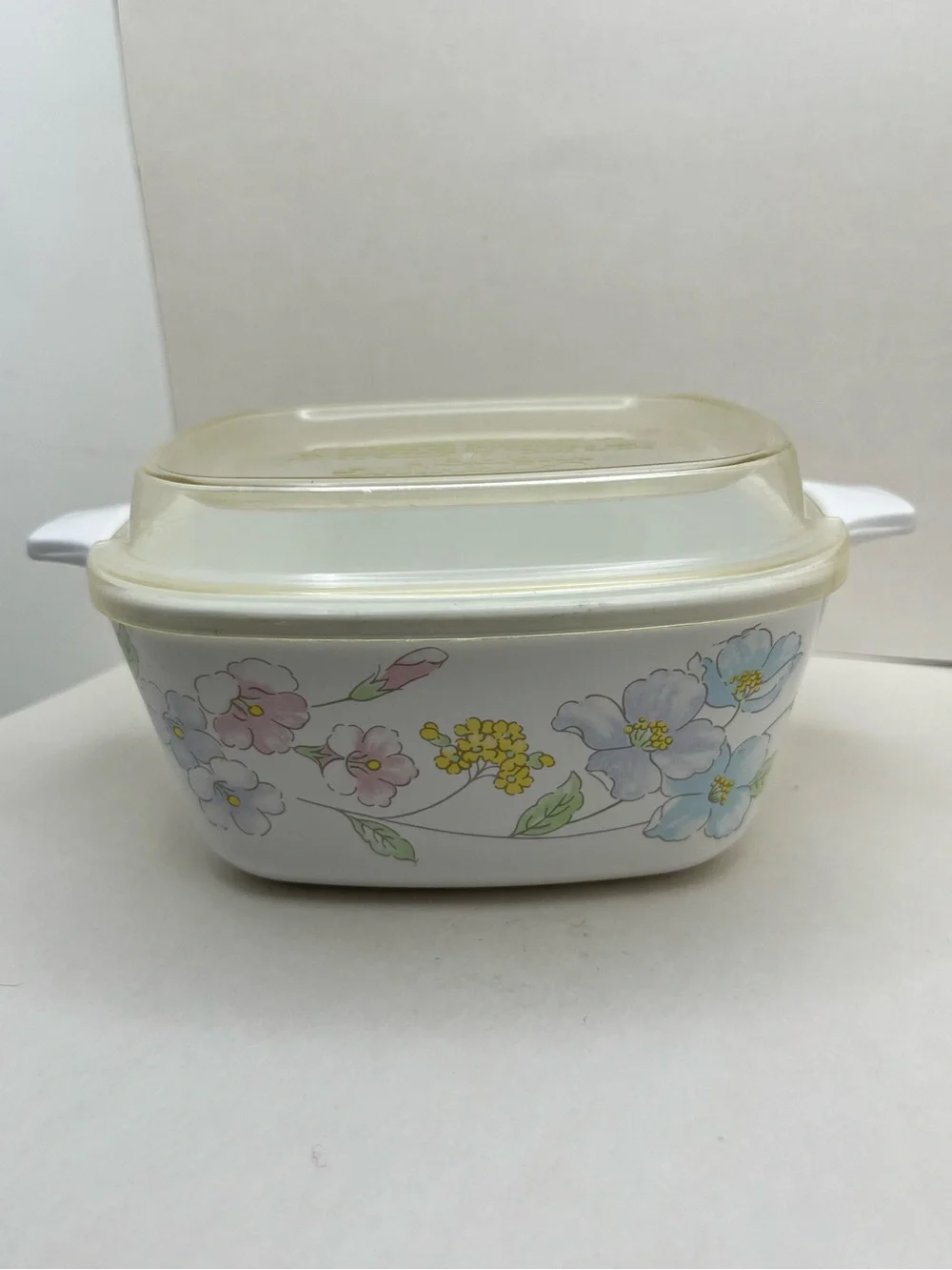Vintage Corning Ware Pastel Bouquet 700ml Casserole Dish P-43-B with lid